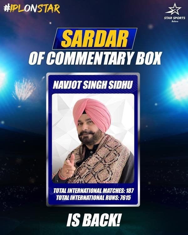 IPL 2024: Navjot Singh Sidhu Returns to Hindi Commentary